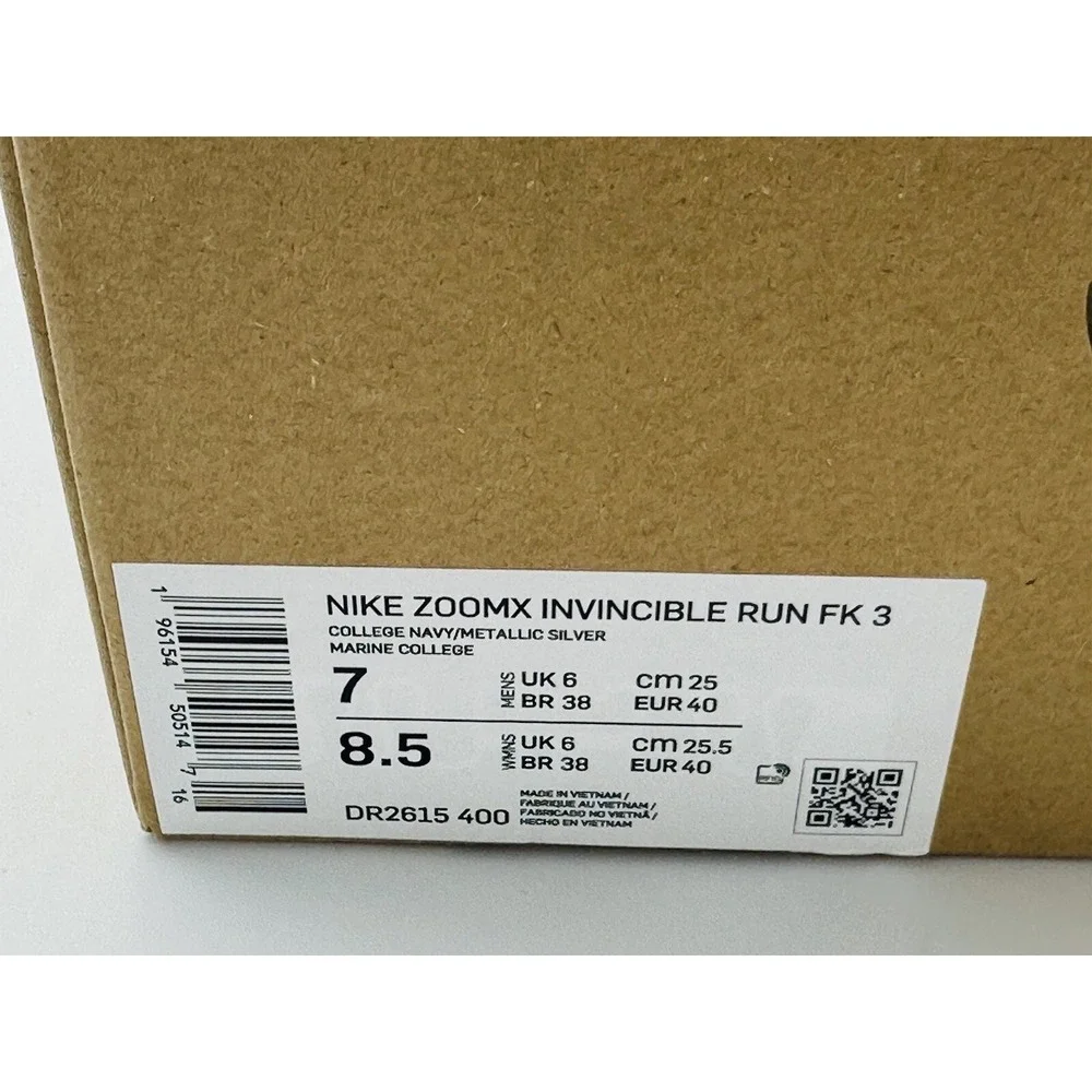 Size 7 - Nike ZoomX Invincible Run Flyknit 3 College Navy DR2615-400 No Box Lid